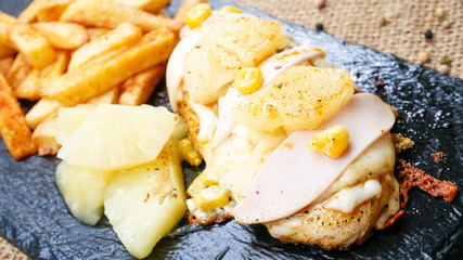 Chicken dish on a restaurant table