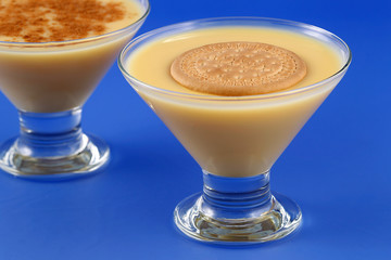 Custard, sweet and creamy dessert.