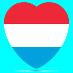 Luxembourg Flag In Heart Shape Vector illustration Eps 10