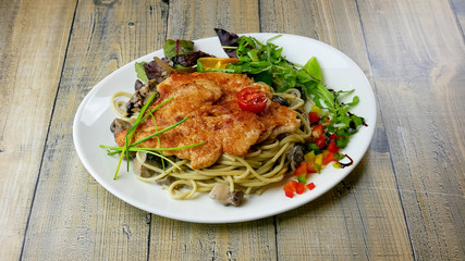 Chicken dish on a restaurant table