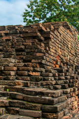 Close up of ancient wall ruins