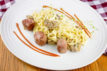 Chicken dish on a restaurant table