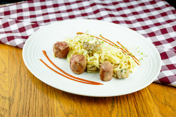 Chicken dish on a restaurant table