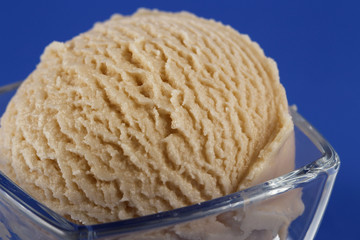 Turron ice cream, cold and very sweet dessert.