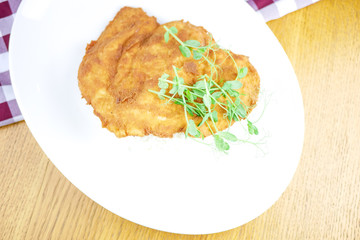 Chicken dish on a restaurant table