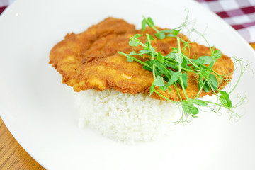 Chicken dish on a restaurant table