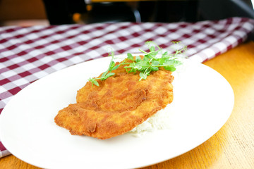 Chicken dish on a restaurant table