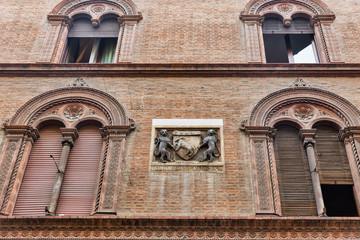 Obraz premium Ancient wall relief in Bologna, Italy.
