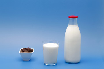 Bottle of milk, cow.