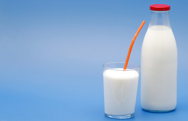 Bottle of milk, cow.