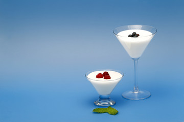 Tubs of natural yogurt, derived from cow's milk.