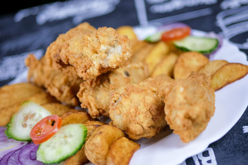 Chicken dish on a restaurant table