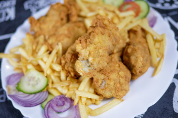 Chicken dish on a restaurant table