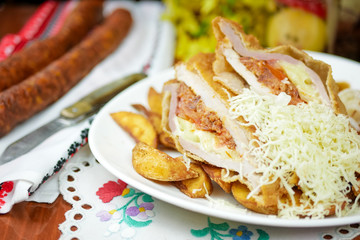 Chicken dish on a restaurant table