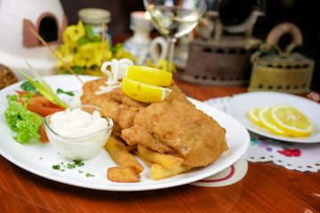 Chicken dish on a restaurant table