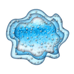 Happy new year and Merry christmas design. Watercolour hand drawn snowflakes on blue teal background