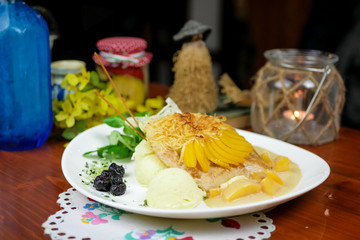 Chicken dish on a restaurant table