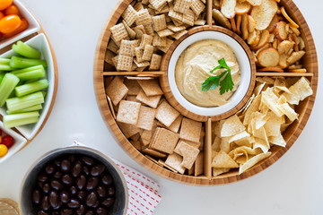Cracker Tray with Hummus Dip