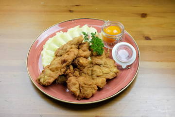 Chicken dish on a restaurant table