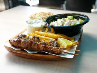 Chicken dish on a restaurant table