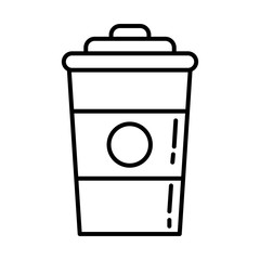 delicious coffee in plastic container icon