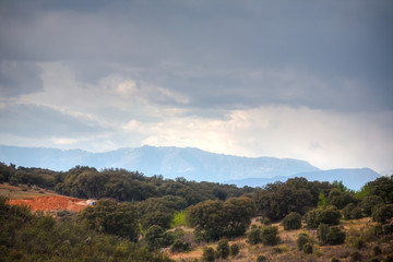 Landscape in the Montes de Toledo, Castilla La Mancha, Spain.