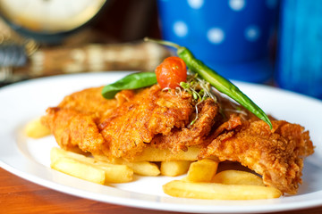 Chicken dish on a restaurant table