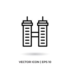 Building vector icon in modern design style for web site and mobile app