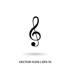 Treble clef vector icon in modern design style for web site and mobile app