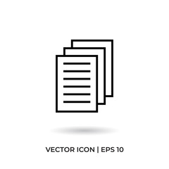 Documents vector icon in modern design style for web site and mobile app