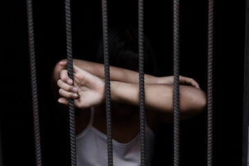 children prison and prisoner concept, trafficking concept