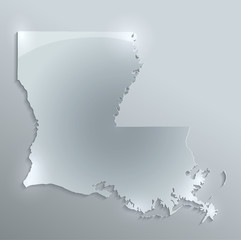 Louisiana map glass card paper blank vector