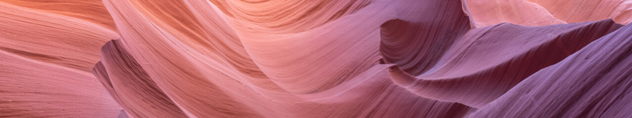 Panoramic colorful Canyon Antelope near Page. Abstract background. 
