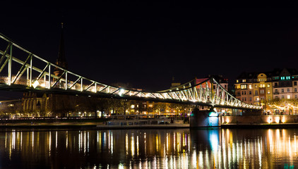Iron bridge at night
