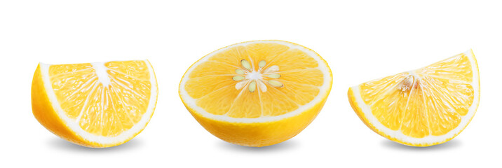 Lemon fruit on a white isolated background