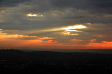 beautiful sunset over the city  Novo Hamburgo , Rio Grande do Sul, Brazil 