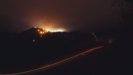 Night in the mountains in the Red Pole, the first days of winter in the mountains in the night!