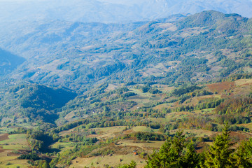 Beautiful countryside view of autumn landscape