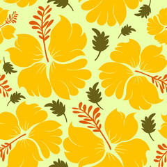 seamless pattern hibiscus flower hawaii for background and textile