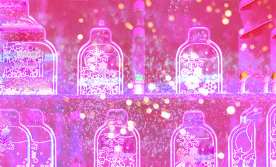 Creative background in bright purple hue. Trendy color. Christmas background for decoration or projects. Blurred effect. Copy space