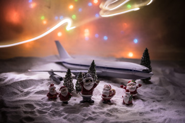 Merry Christmas and Happy new years travel concept background for winter trip on wood background ,...