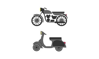 Motorcycle set template vector
