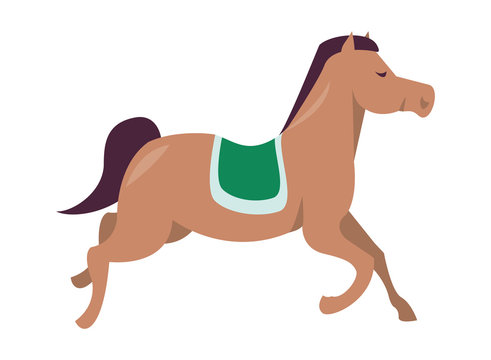 cute carousel horse isolated icon