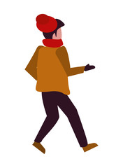 young boy with winter clothes