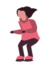 young girl with winter clothes and skates