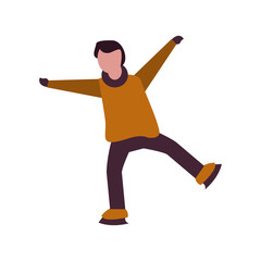 young boy with winter clothes and skates