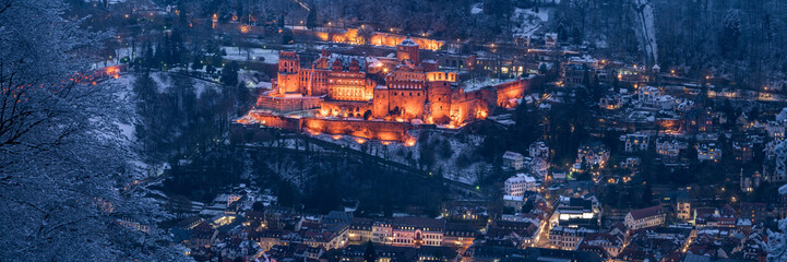Heidelberg castle ruins in winter