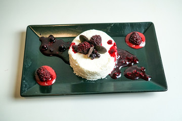 Dessert on a restaurant table