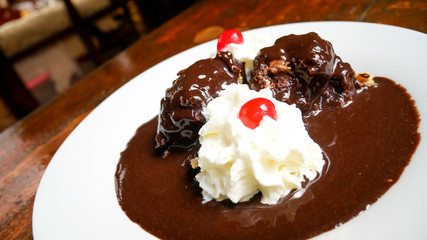 Dessert on a restaurant table