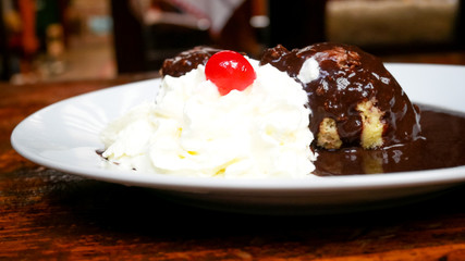 Dessert on a restaurant table